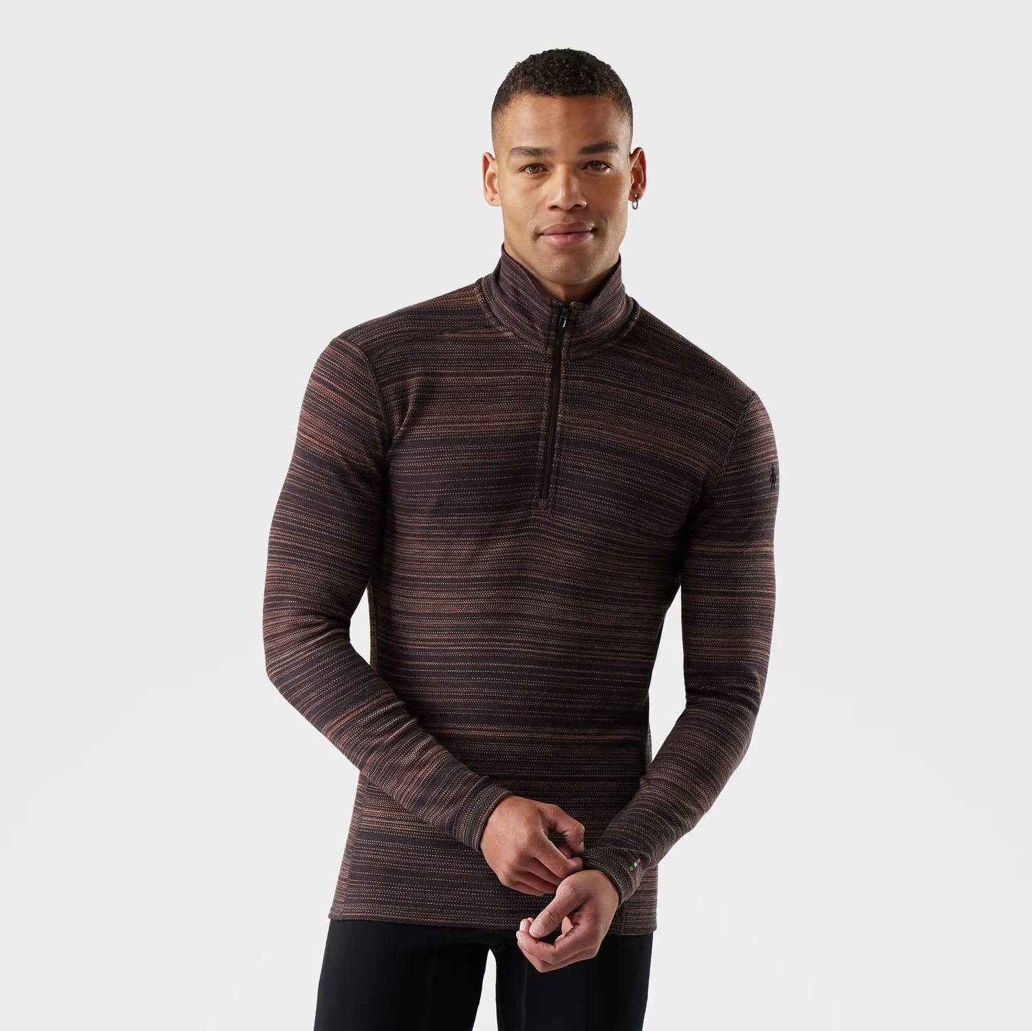 MAIN IMAGE OF SMARTWOOL MENS CLASSIC THERMAL MERINO 1/4 ZIP BASELAYER TOP IN MINK COLOR SHIFT MEDIU…