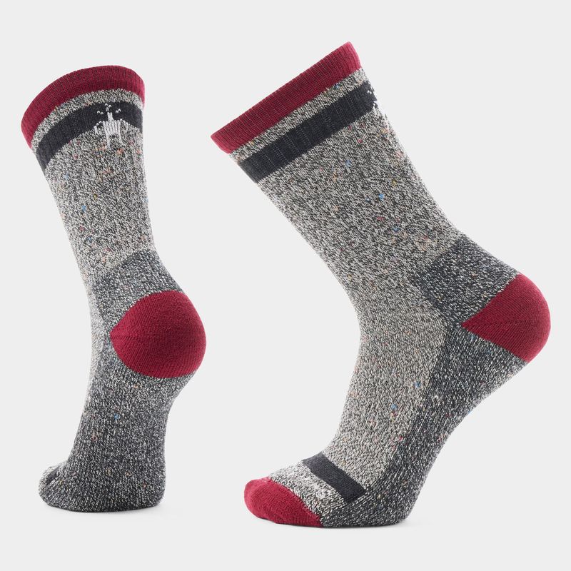 FRONT VIEW OF SMARTWOOL UNISEX EVERYDAY COZY LARIMER CREW SOCKS FEATURES PREMIUM SWEATER FEEL AND L…
