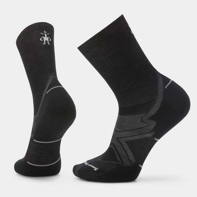 FRONT VIEW OF SMARTWOOL MENS RUN COLD WEATHER TARGETED CUSHION CREW SOCKS FEATURES BREATHABILITY AN…