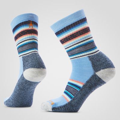 FRONT VIEW OF SMARTWOOL UNISEX EVERYDAY REGARITA CREW SOCKS FEATURES ODOR RESISTANCE, LIGHT CUSHION…