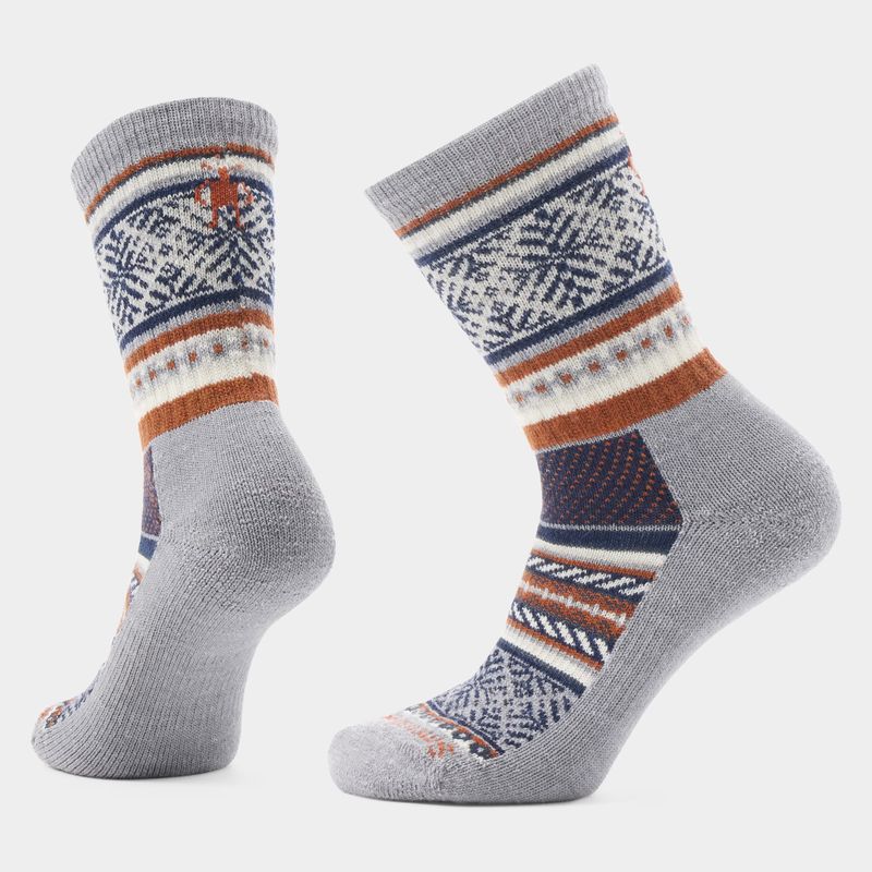 FRONT VIEW OF SMARTWOOL WOMENS EVERYDAY COZY FAIR ISLE CREW SOCKS FEATURES PREMIUM SWEATER FEEL AND…