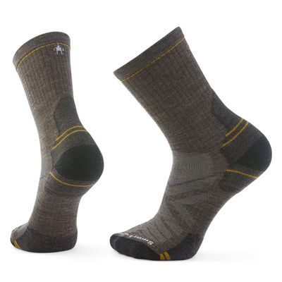 FRONT VIEW OF SMARTWOOL MENS HIKE TARGETED CUSHION MID CREW SOCKS FEATURES ENHANCED DURABILITY AND …