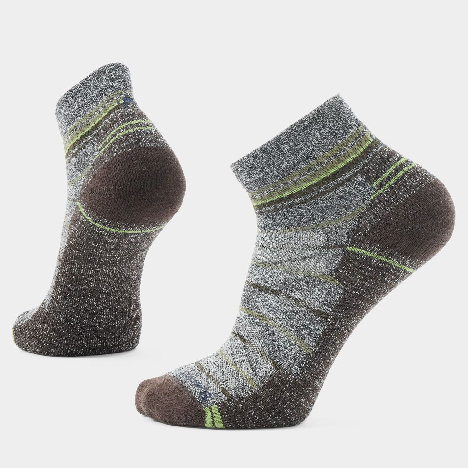 MAIN IMAGE OF SMARTWOOL MENS HIKE LIGHT CUSHION PATTERN ANKLE SOCKS IN ASH/CHARCOAL LARGE WITH IMPR…