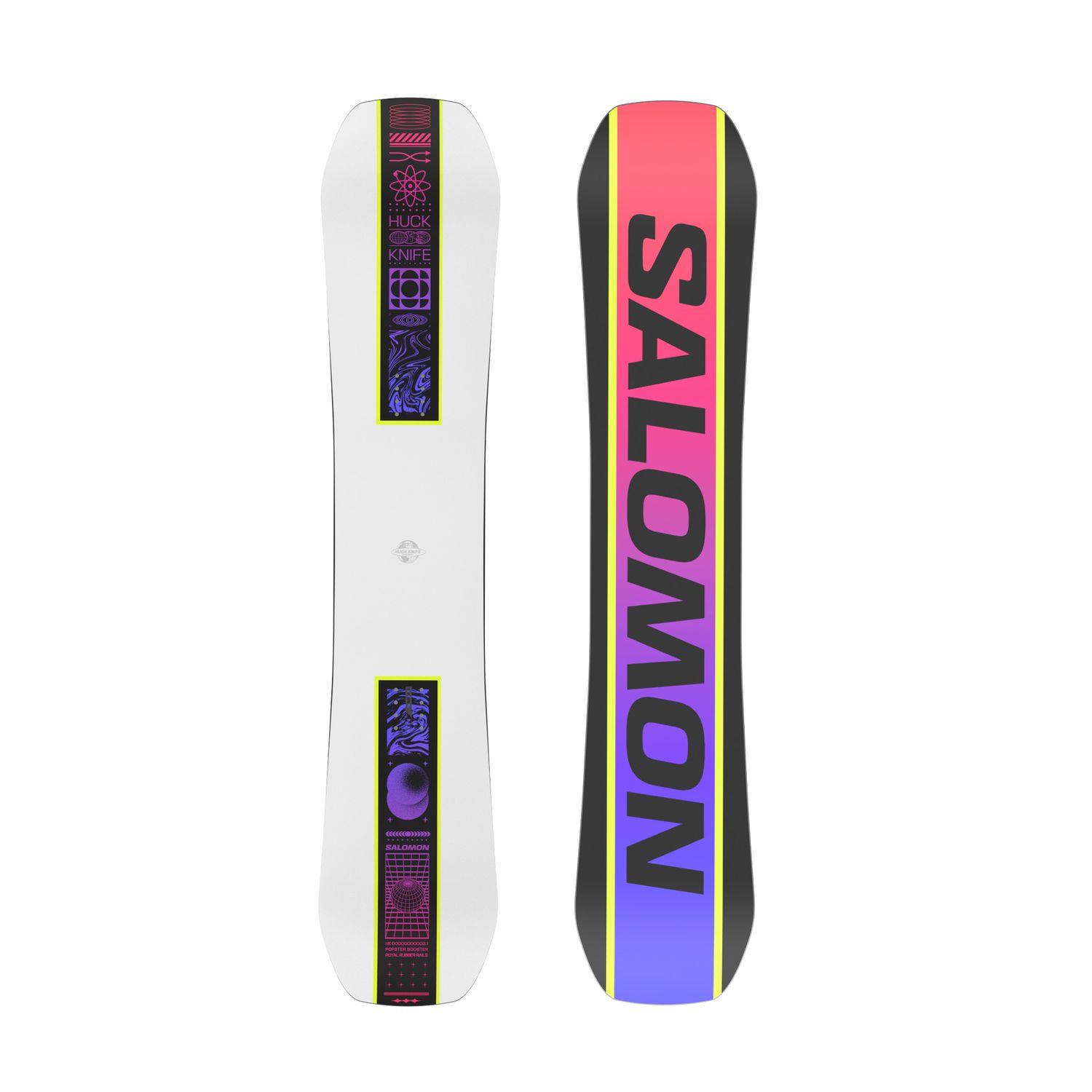 SALOMON YOUTH HUCK KNIFE GROM SNOWBOARD 25, Color: WHITE/BLACK/PINK/BLUE, Size: 140