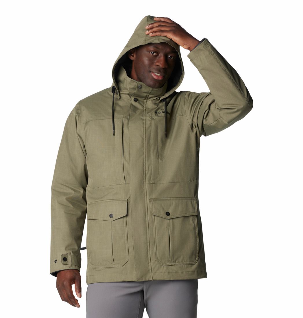 COLUMBIA MENS HORIZONS PINE II INTERCHANGE WINTER JACKET 25, Color: STONE GREEN, Size: SMALL