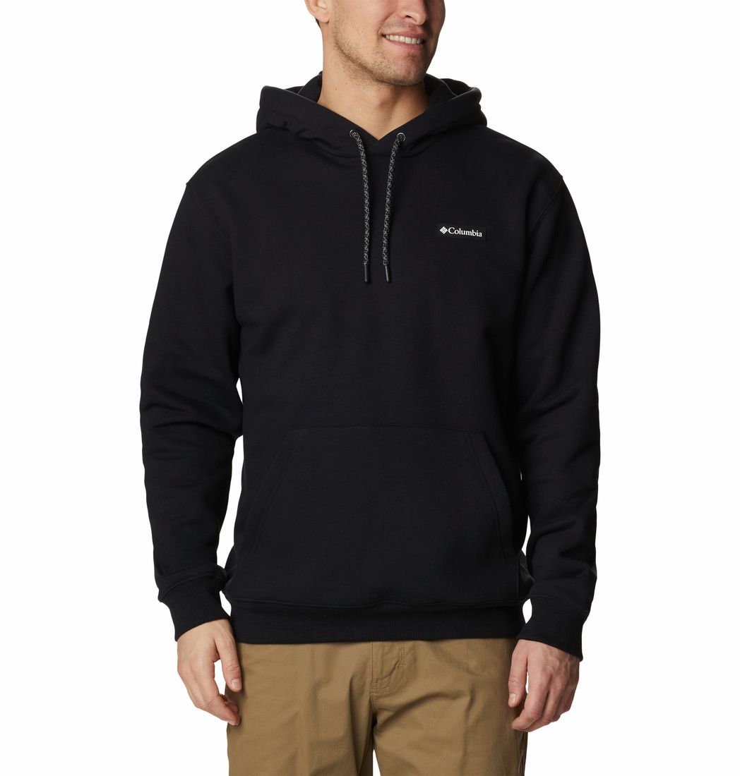 COLUMBIA MENS MARBLE CANYON HEAVYWEIGHT FLEECE HOODIE 25, Color: BLACK, Size: SMALL