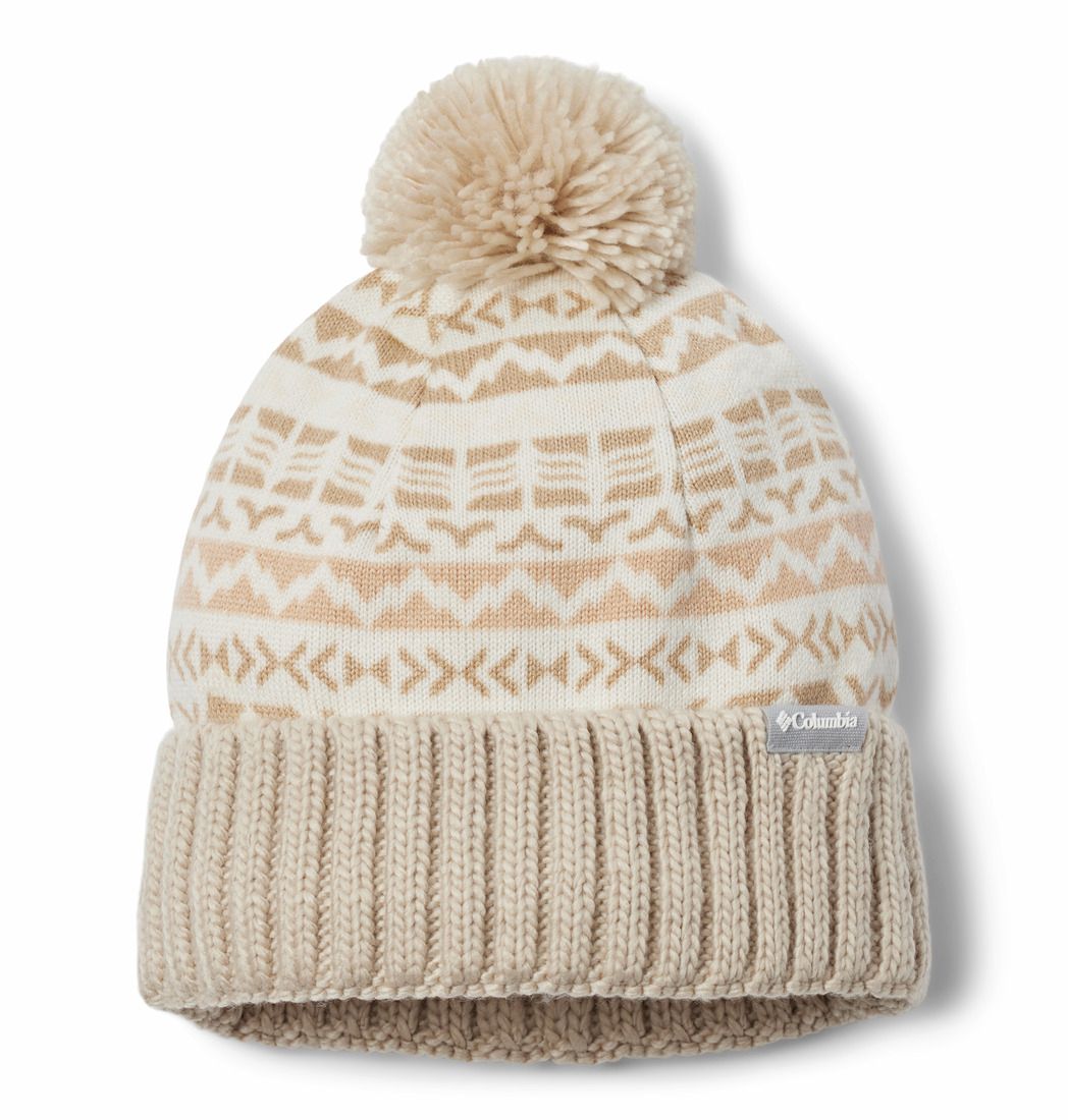 COLUMBIA UNISEX SWEATER WEATHER™ POM BEANIE WINTER HAT 25, Color: CHALK MADRAS, Size: O/S