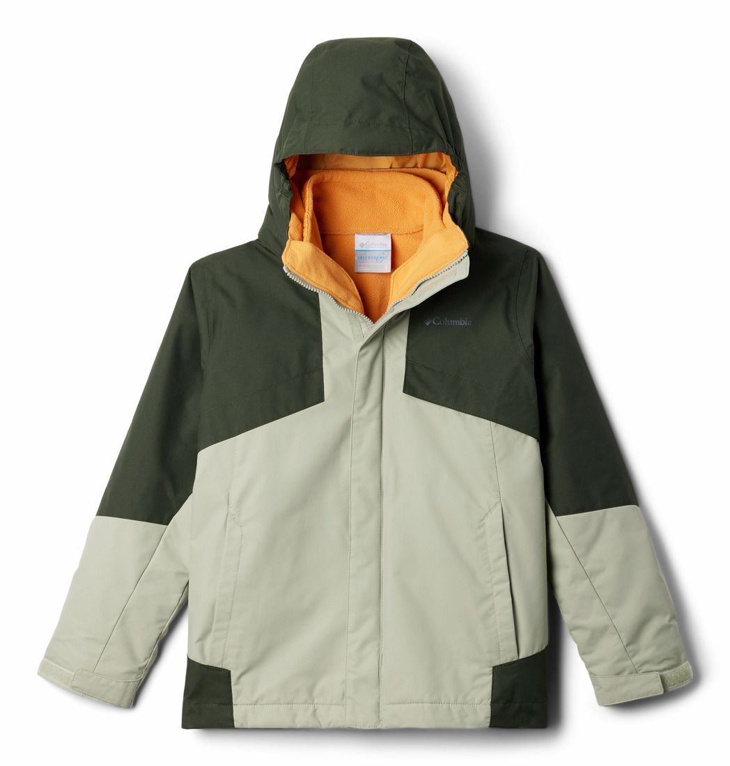 COLUMBIA YOUTH BOYS BUGABOO™ III FLEECE INTERCHANGE WINTER JACKET 25, Color: SAFARI/GREENSCAPE/SUNSTONE, Size: XS