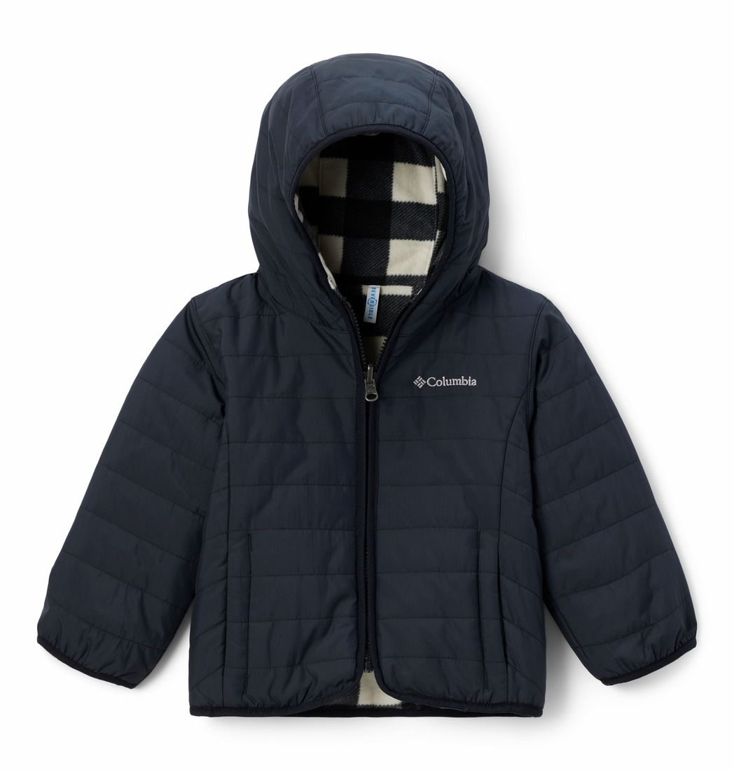 COLUMBIA YOUTH DOUBLE TROUBLE™ II WINTER JACKET 25, Color: BLACK/CHALK CHECK, Size: 2T