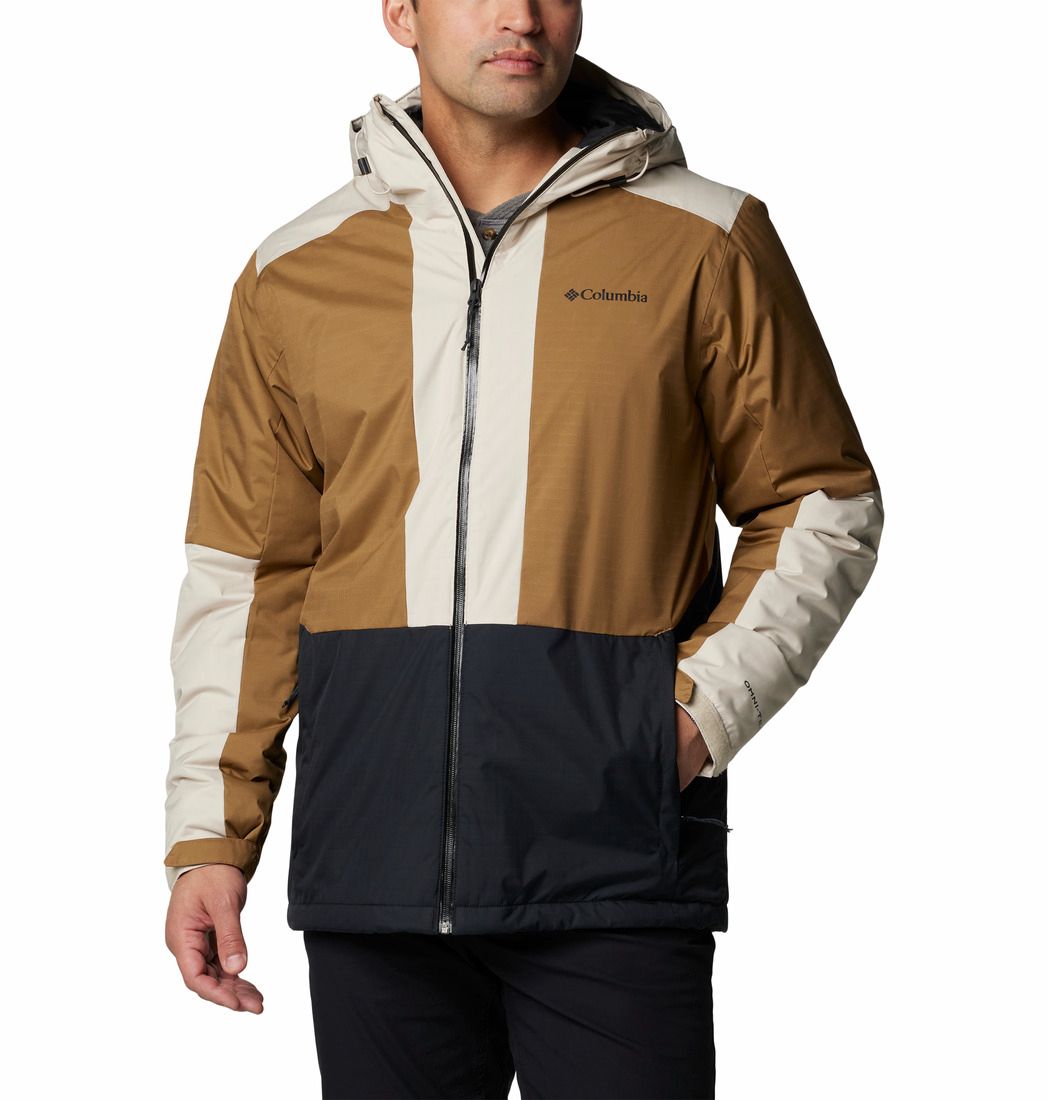 COLUMBIA MENS POINT PARK™ II INSULATED WINTER JACKET 25, Color: DARK STONE/DELTA/BLACK, Size: SMALL