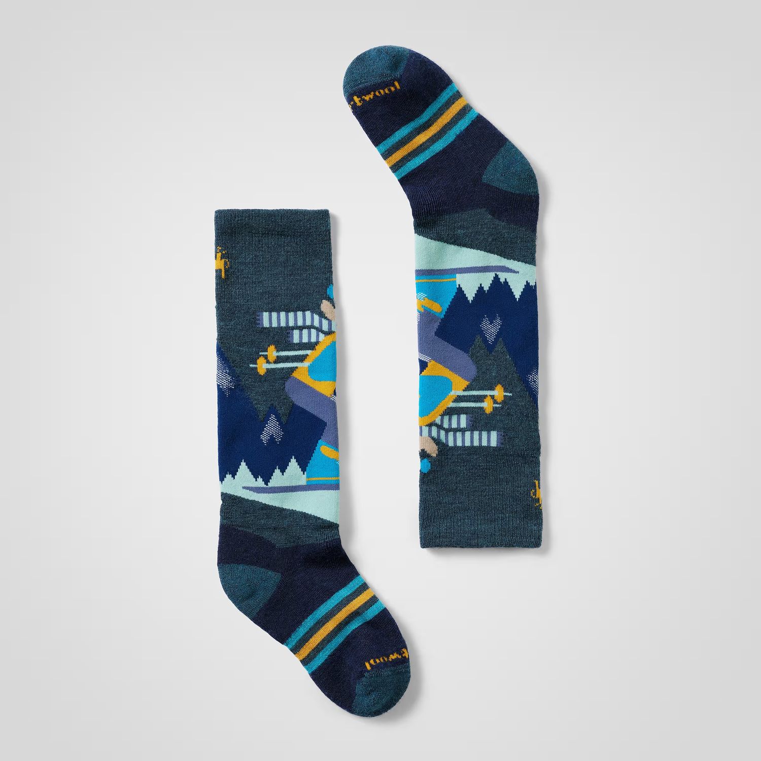 MAIN IMAGE OF SMARTWOOL YOUTH WINTERSPORT FULL CUSHION MOUNTAIN MOOSE PATTERN OTC SOCKS IN BLACK XS…