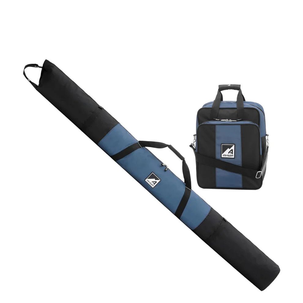 MAIN IMAGE OF ATHALON UNISEX PREMIUM 2 PIECE SKI AND BOOT BAG SET IN BLACK/NAVY O/S WITH ABRASION R…