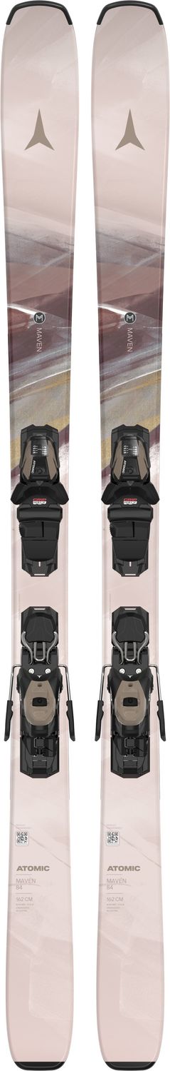 MAIN IMAGE OF ATOMIC WOMENS MAVEN 84 R + M 10 GW DOWNHILL SKIS IN PINK/MAROON/TAN 144 WITH LIGHT WO…