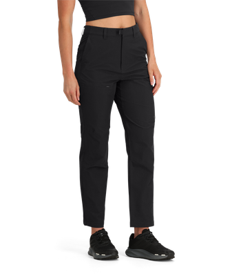 FRONT VIEW OF THE NORTH FACE WOMENS BASIN PANT WITH BREATHABILITY AND WATER REPELLENCY