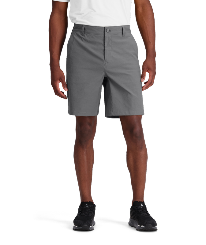 FRONT VIEW OF THE NORTH FACE MENS SPRAG SHORT WITH BREATHABILITY AND WATER REPELLENCY