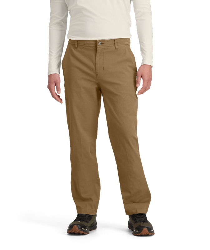 FRONT VIEW OF THE NORTH FACE MENS BETA UTILITY PANT WITH A GEAR LOOP AND INCREASED MOBILITY