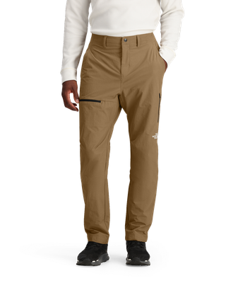 FRONT VIEW OF THE NORTH FACE MENS BASIN PANT WITH STRETCH MATERIAL AND WATER REPELLENCY