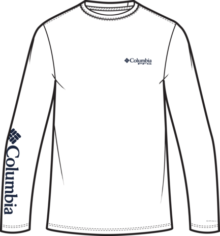 FRONT VIEW OF COLUMBIA MENS TERMINAL TACKLE PFG™ STATETRIOT LONG SLEEVE SHIRT WITH UPF 50