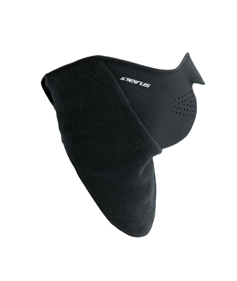 MAIN IMAGE OF SEIRUS UNISEX HEATWAVE™ NEOFLEECE® COMBO SCARF™ FACE MASK IN BLACK SMALL WITH ADJUSTA…