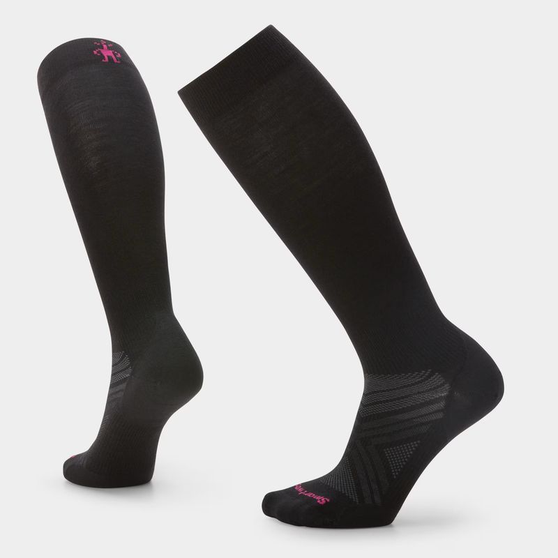 FRONT VIEW OF SMARTWOOL WOMENS SKI ZERO CUSHION OTC SOCKS FEATURES PERFORMANCE FIT AND WARM MERINO …