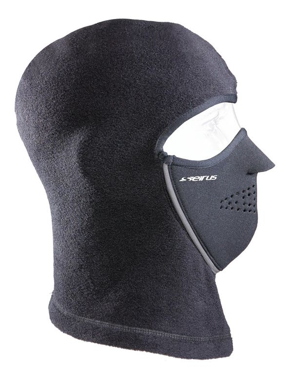 SIDE VIEW OF SEIRUS UNISEX MAGNEMASK™ COMBO CLAVA® BALACLAVA FEATURES WARM PERFORMANCE FLEECE AND M…