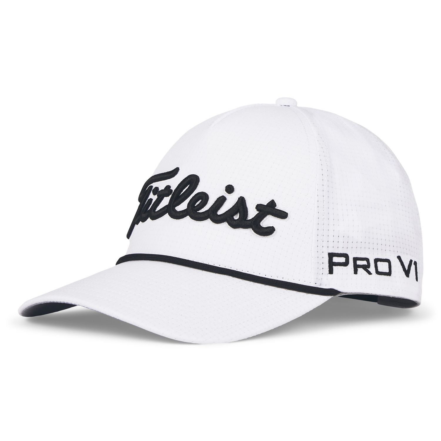 TITLEIST MENS TOUR ROPE GOLF HAT, Color: WHITE/BLACK, Size: ADJUSTABLE