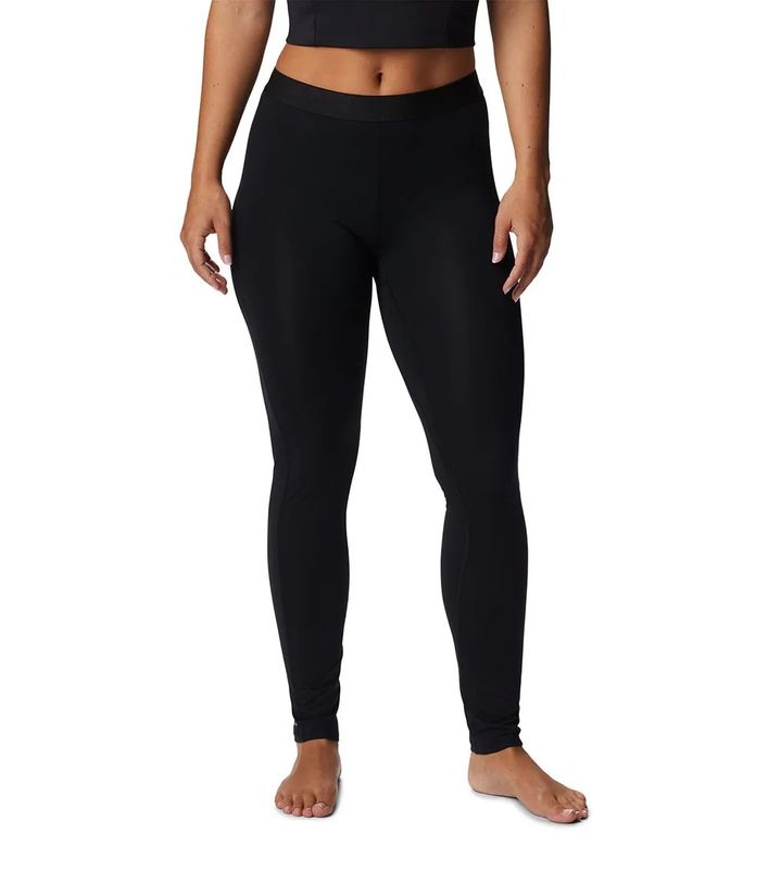 FRONT VIEW OF COLUMBIA WOMENS MIDWEIGHT STRETCH BASELAYER BOTTOM FEATURES PERFORMANCE WICKING FABRI…