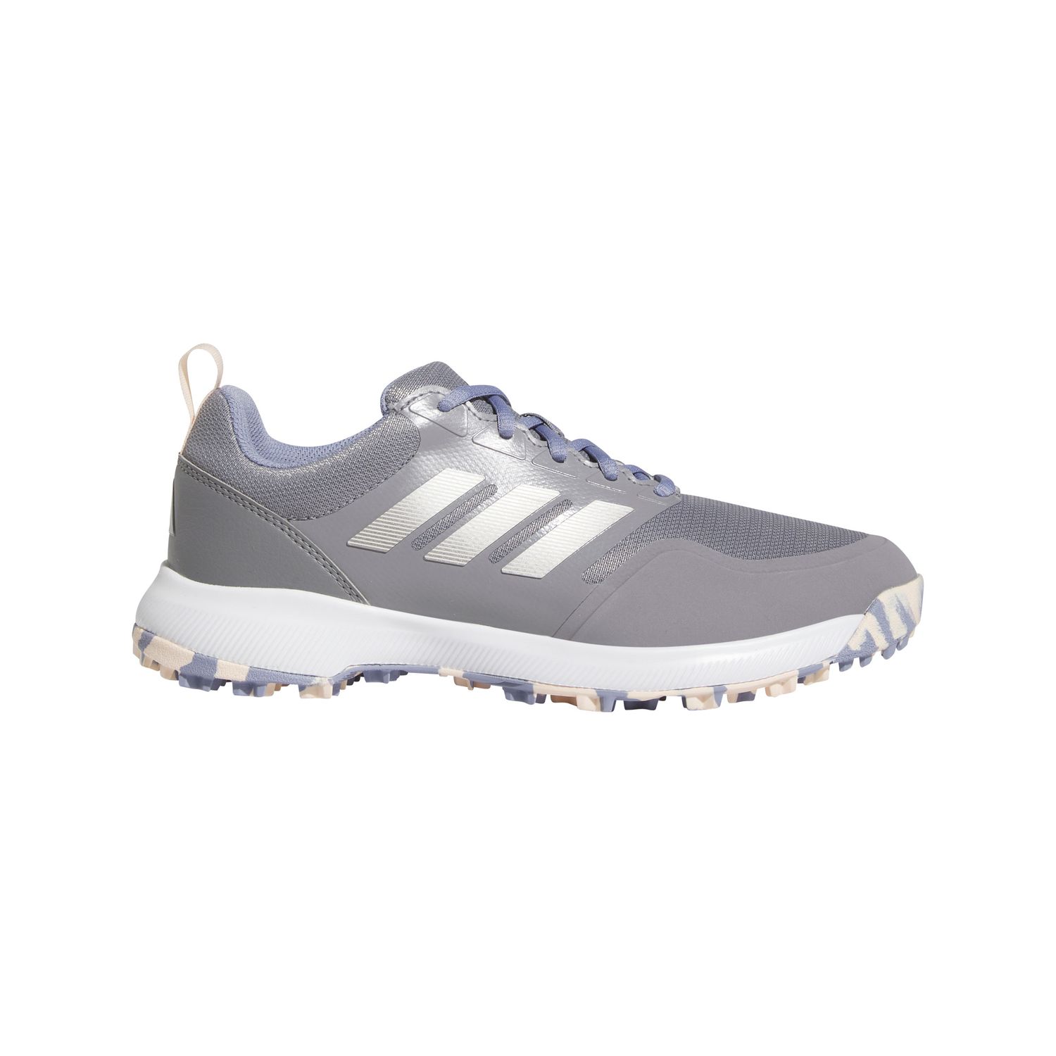 ADIDAS WOMENS TECH RESPONSE 3 SPIKELESS GOLF SHOES, Color: GREY THREE/SILVER METALLIC/SILVER VIOLET, Size: 6