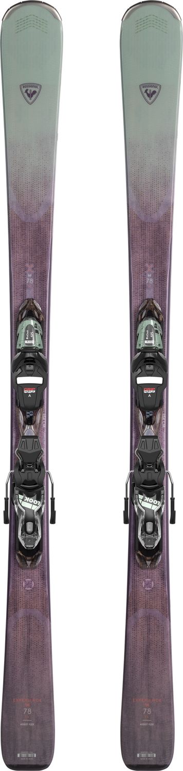 ROSSIGNOL WOMENS EXPERIENCE W 78 CARBON XPRESS DOWNHILL SKIS 25, Color: PURPLE/TEAL, Size: 154