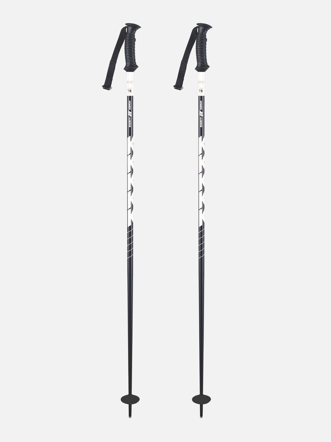 K2 UNISEX POWER ALUMINUM DOWNHILL SKI POLE 27, Color: BLACK, Size: 130CM