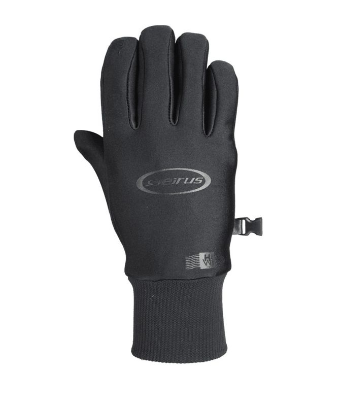 BACK OF HAND VIEW OF SEIRUS MENS HEATWAVE™ ST ALL WEATHER™ GLOVE FEATURES REFLECTIVE WARMTH AND TOU…