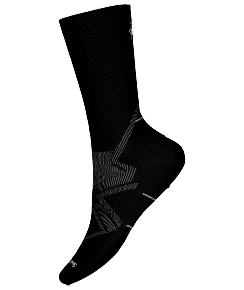 SMARTWOOL UNISEX RUN COLD WEATHER TARGETED CUSHION CREW SOCKS, Color: BLACK, Size: MEDIUM