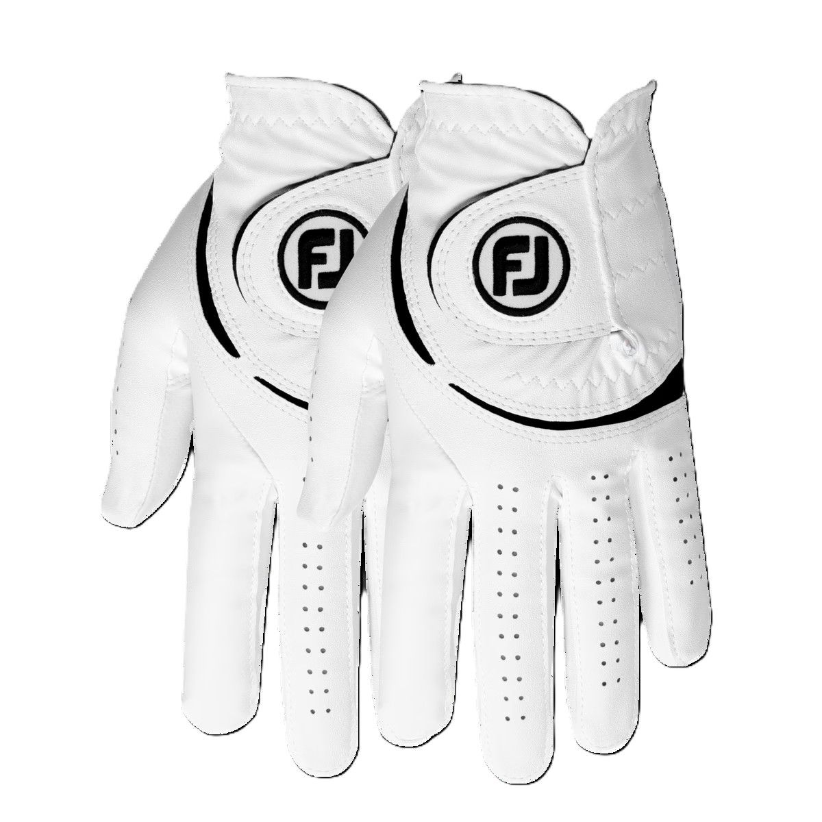 FOOTJOY MENS WEATHERSOF 2FOR GOLF GLOVE 25, Color: WHITE/BLACK, Size: XL, Hand: RIGHT