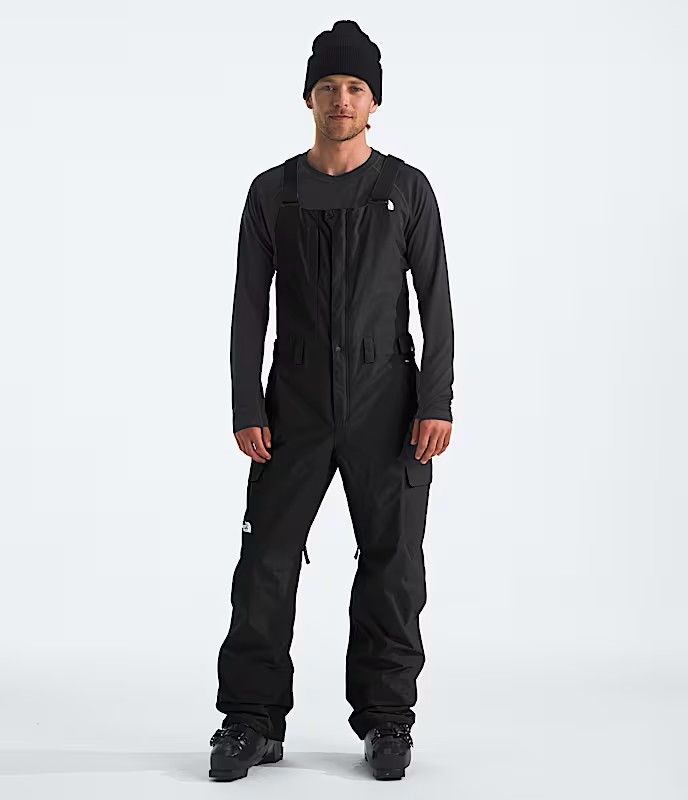 THE NORTH FACE MENS FREEDOM BIB SNOW PANT, Color: TNF BLACK/NPF, Size: SMALL, Length: SHORT