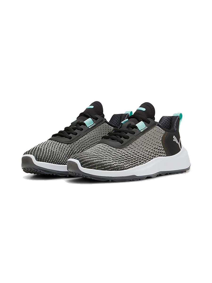 PUMA WOMENS FUSION CRUSH SPORT SPIKELESS GOLF SHOES, Color: PUMA BLACK/MINT, Size: 6.5