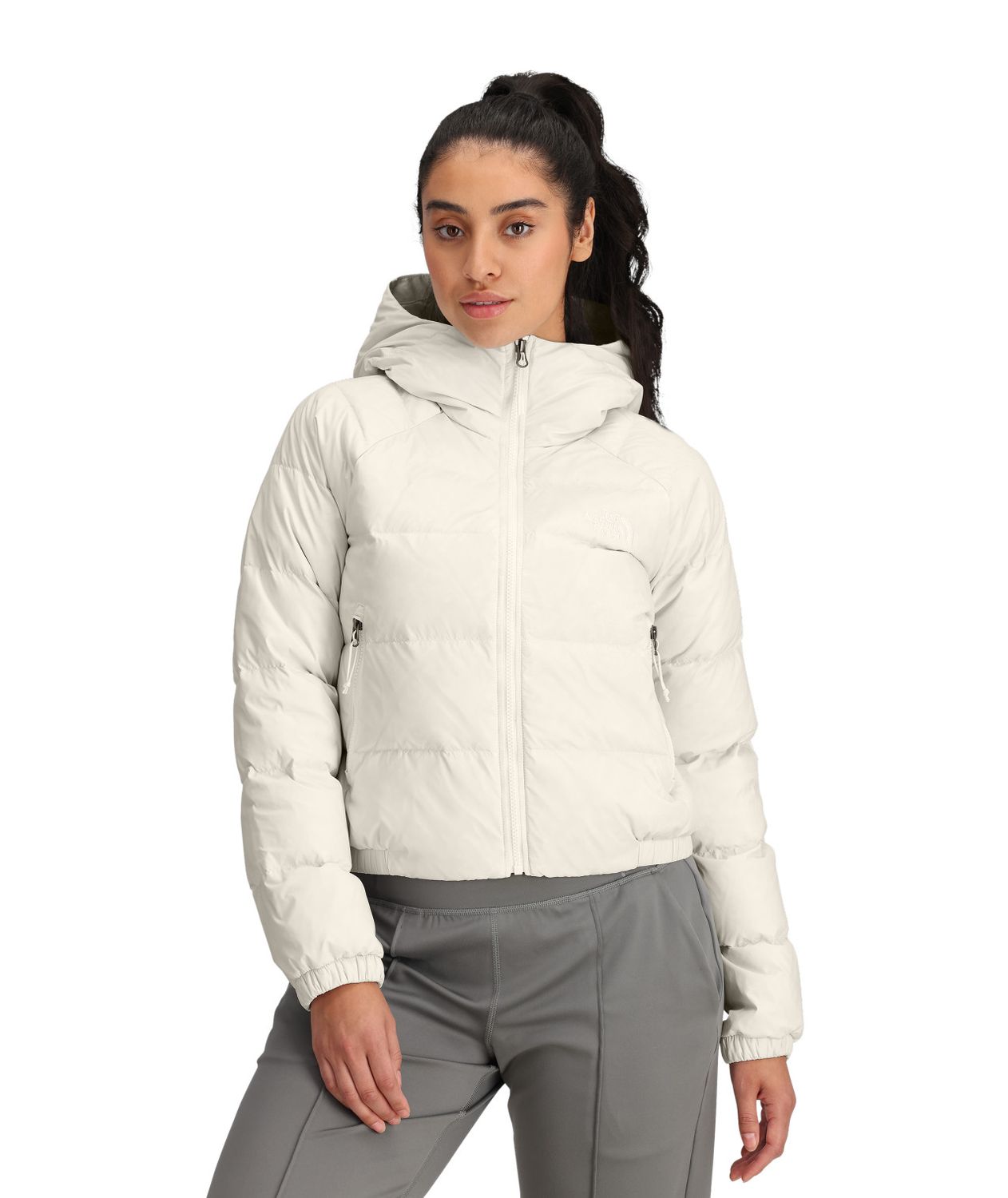 THE NORTH FACE WOMENS HYDRENALITE™ DOWN HOODED WINTER JACKET, Color: WHITE DUNE, Size: XS