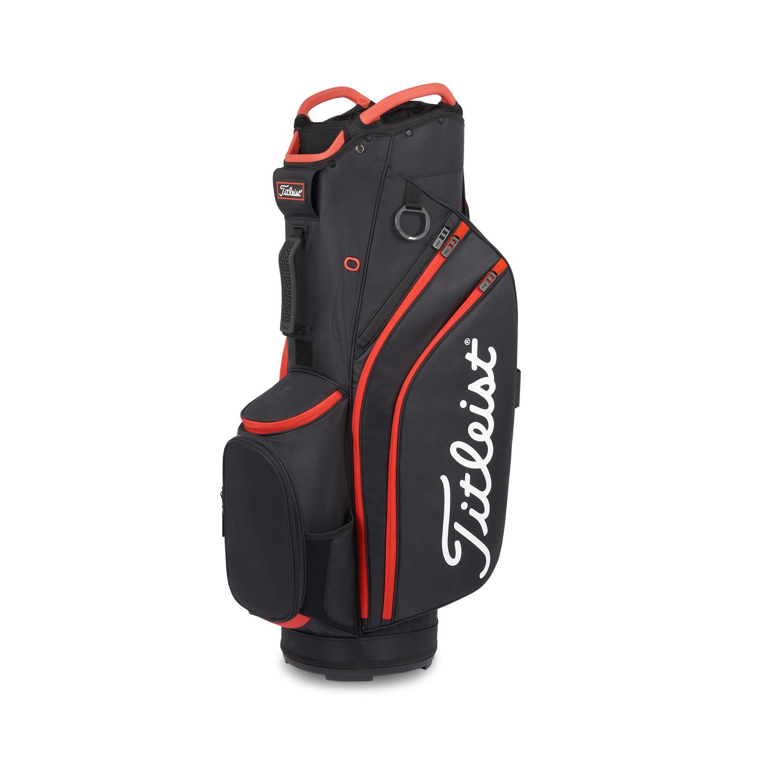 TITLEIST CART 14-WAY CART BAG, Color: BLACK/BLACK/RED