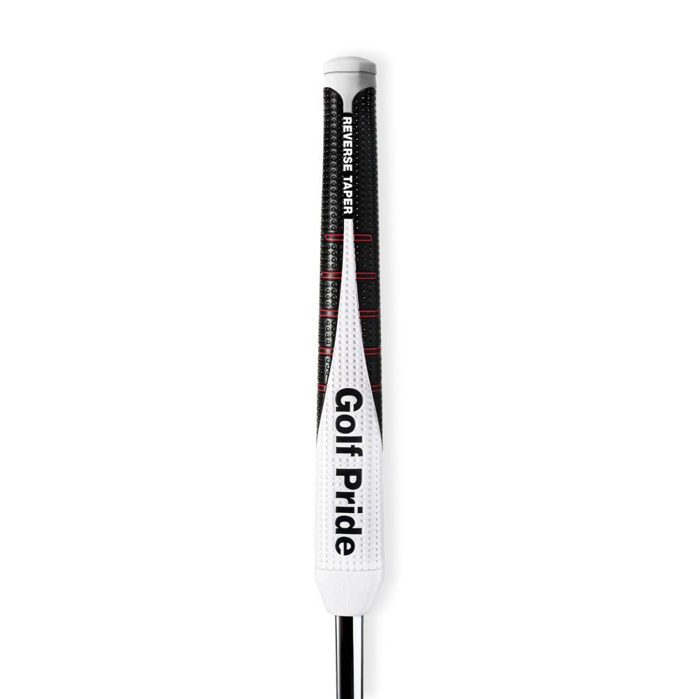 GOLF PRIDE UNISEX REVERSE TAPER FLAT PUTTER GRIP 25, Color: BLACK/RED/WHITE, Size: LARGE