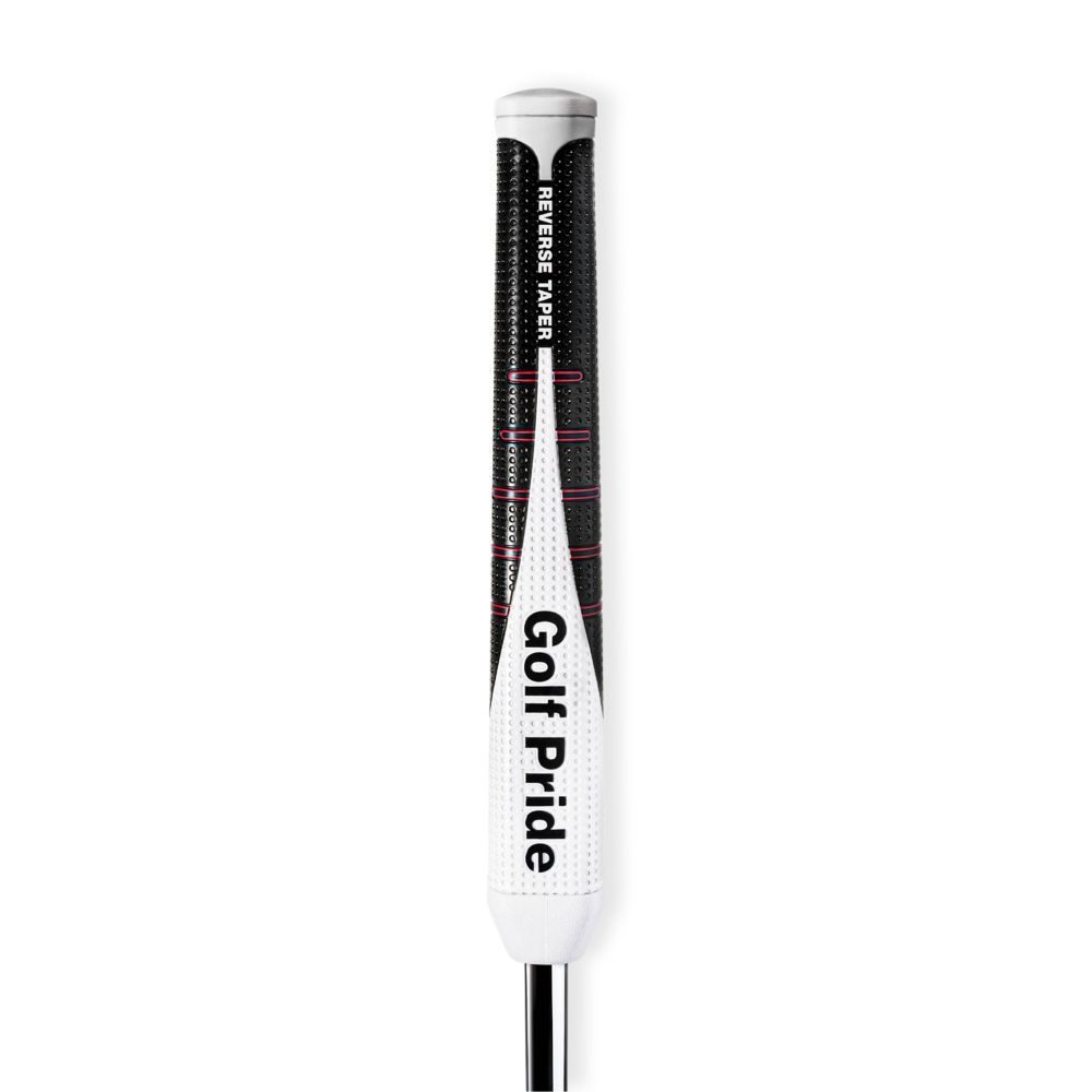 GOLF PRIDE UNISEX REVERSE TAPER ROUND PUTTER GRIP 25, Color: BLACK/RED/WHITE, Size: LARGE