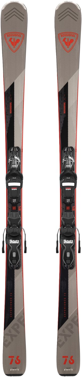 ROSSIGNOL MENS EXPERIENCE 76 W/XP10 GW DOWNHILL SKIS 25, Color: GREY/BLACK/RED, Size: 160