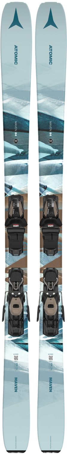 ATOMIC WOMENS MAVEN 84 W/+M10 GW DOWNHILL SKIS 25, Color: GREY/BLUE, Size: 144