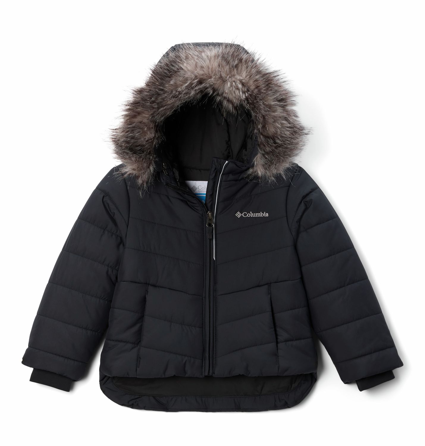 COLUMBIA YOUTH GIRLS KATELYN CREST™ III HOODED WINTER JACKET 26, Color: BLACK, Size: 2T