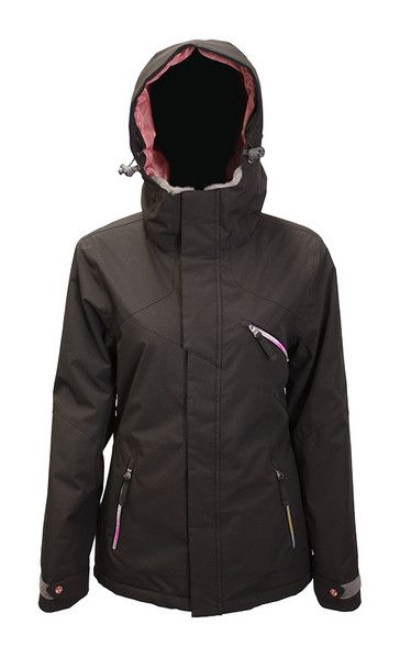 MAIN IMAGE OF TURBINE WOMENS ELEVATION WINTER JACKET IN BLACK XS WITH LARGE SKI PASS POCKET AND DUR…