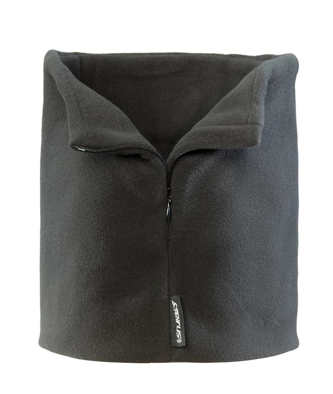 FRONT VIEW OF SEIRUS UNISEX ZIPS MICRO FLEECE NECK-UP FACE MASK FEATURES ZIPPER FOR ADJUSTABILITY A…