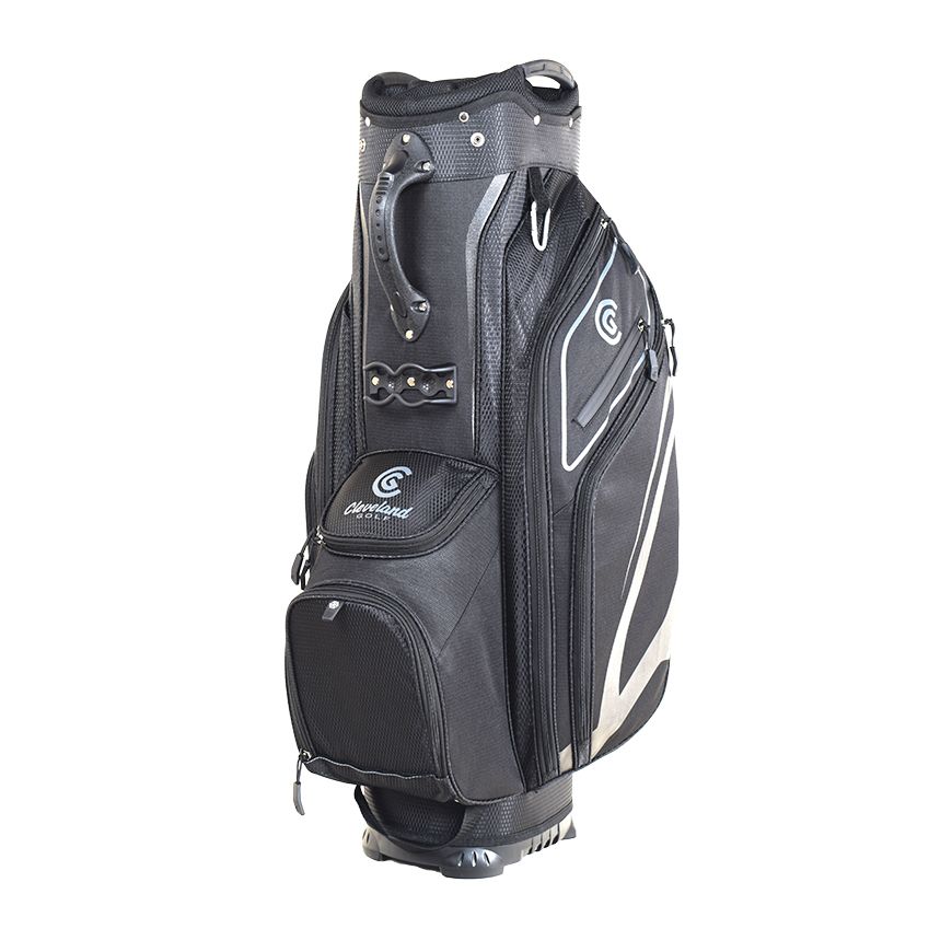 CLEVELAND UNISEX LIGHTWEIGHT 14-WAY CART BAG 25, Color: BLACK/BLACK
