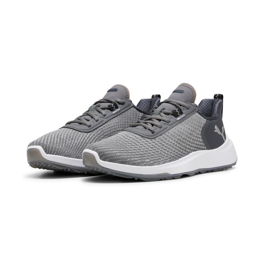 PUMA MENS FUSION CRUSH SPORT SPIKELESS GOLF SHOES, Color: SLATE SKY/STRONG GRAY, Size: 9.5 WIDE