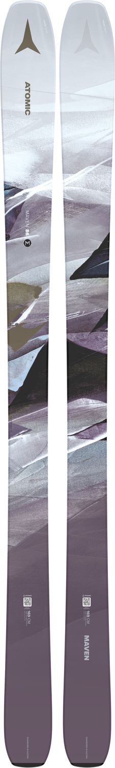 ATOMIC WOMENS N MAVEN 86 + WARDEN 13 MN R DOWNHILL SKIS 25, Color: WHITE/LAVENDER, Size: 147