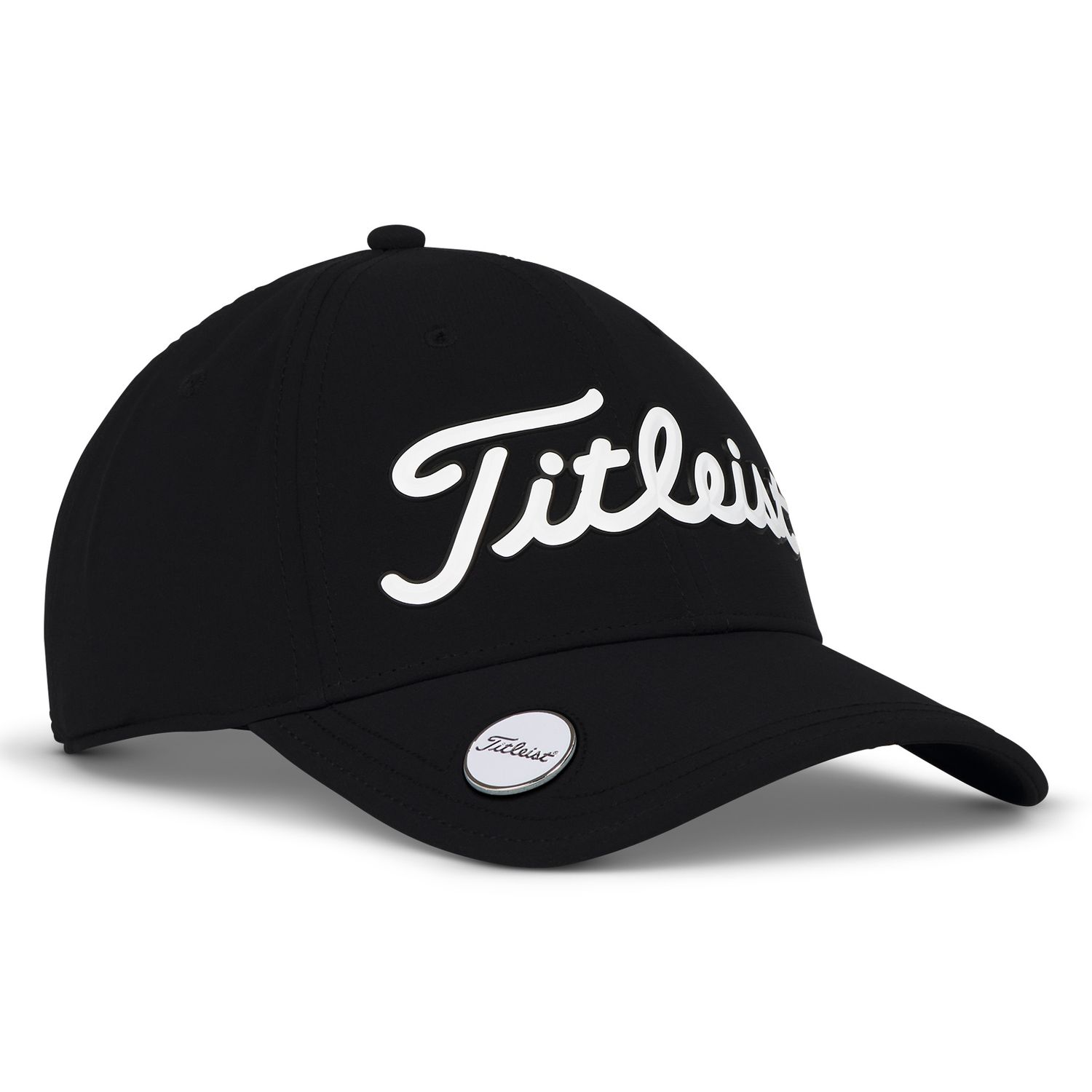 TITLEIST MENS PLAYERS BALL MARKER GOLF HAT, Color: BLACK/WHITE, Size: ADJUSTABLE
