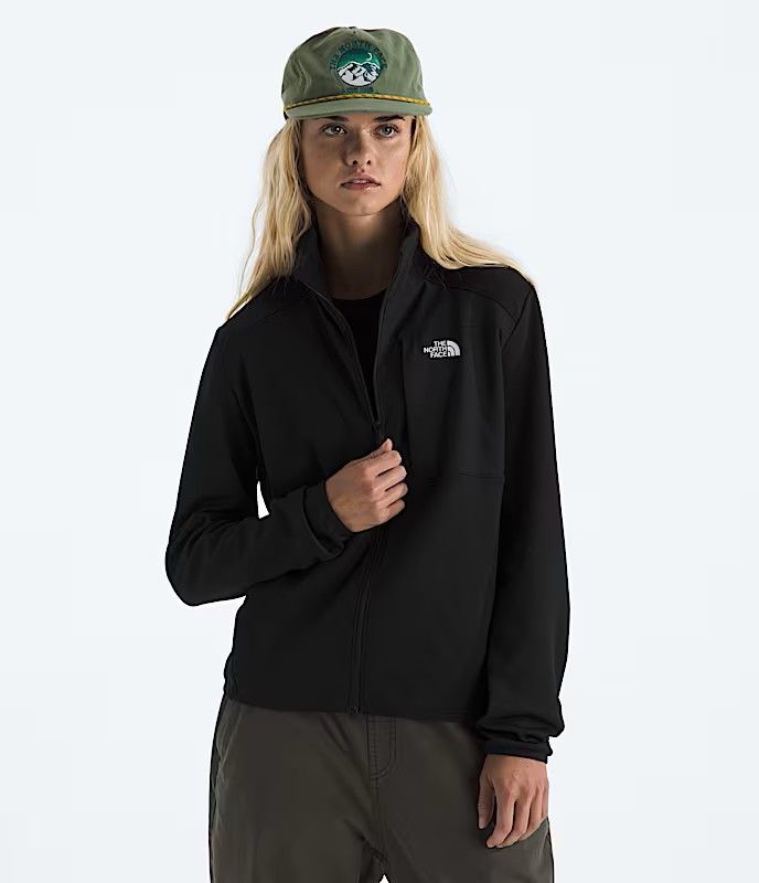 THE NORTH FACE WOMENS TNF™ PERFORMANCE FLEECE FULL ZIP SOFTSHELL JACKET, Color: TNF BLACK, Size: XS