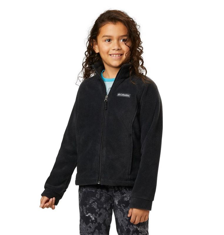 FRONT VIEW OF COLUMBIA YOUTH GIRLS BENTON SPRINGS™ FLEECE SWEATER FEATURES SOFT FLEECE FABRIC AND C…